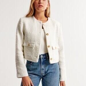 Abercrombie & Fitch Classy light cream  copped Lady style jacket.